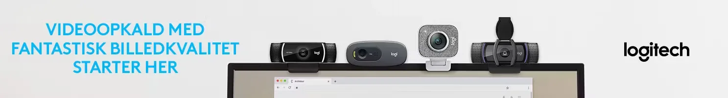 Logitech webcam banner.