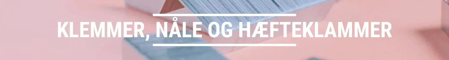 klemmer, nåle og hæfteklammer banner