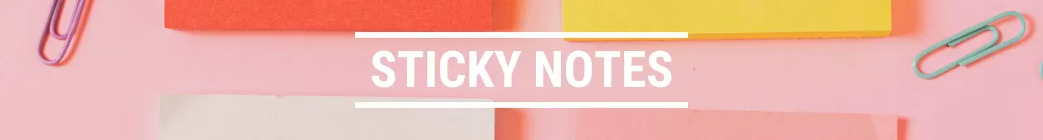 Sticky notes banner