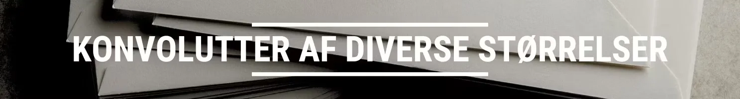 konvolutter af diverse størrelser banner