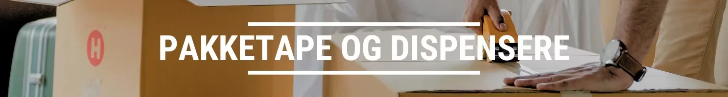 pakketape og dispensere banner