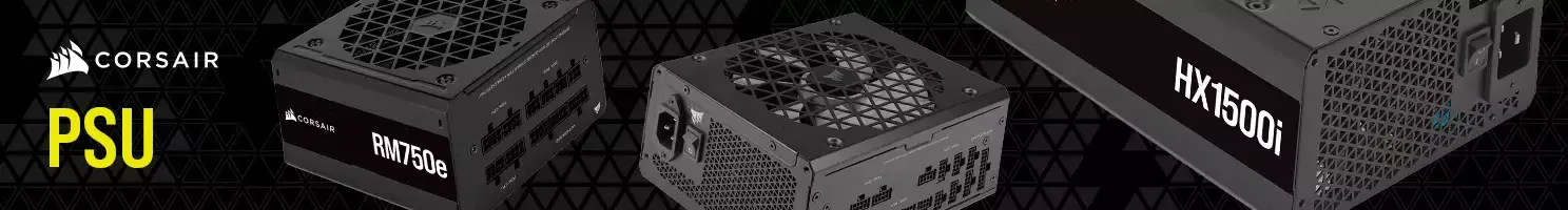 Corsair strømforsygning/PSU banner.