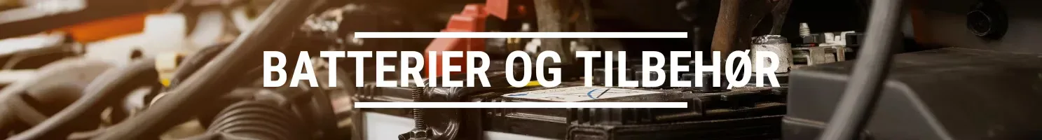 Batterier og tilbehør banner.