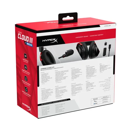 Hewlett-Packard HyperX Cloud III S Wireless Black-Red Gaming Headset Headset - Trådløs