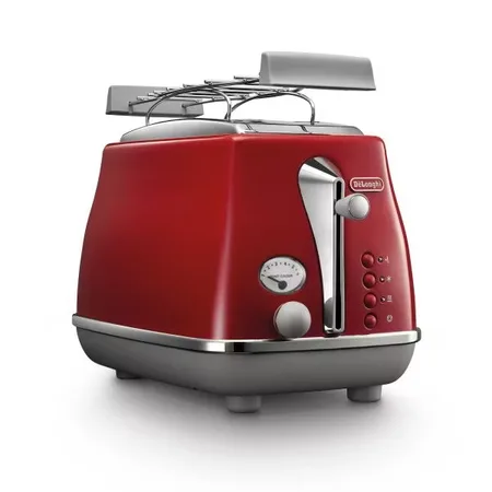 DeLonghi Icona Capitals Brødrister - 2 skive(r) - 900 W - Rød - 6 niveauer - Rustfrit stål